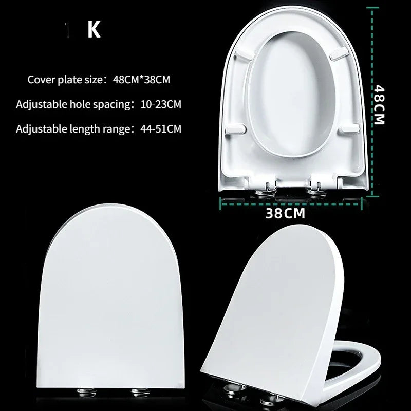 Resin Toilet Seat Cover Universal Old Thickened U-shaped Slow-Close    Smart