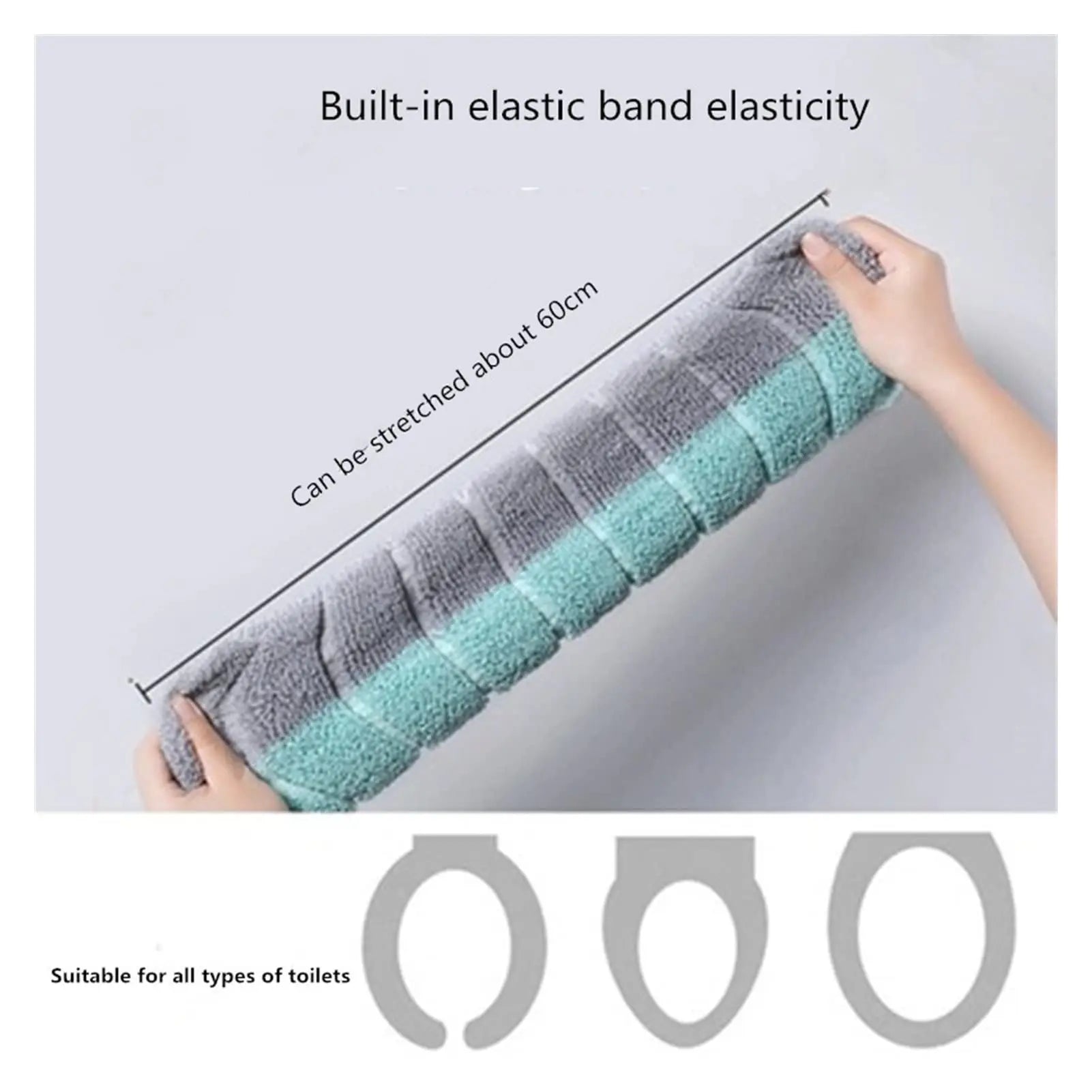 4/1 Pieces Toilet Seat Pad Toilet Seat Covers with Handle Soft Bathroom Toilet Lid Cover Cushion Thicker Stretchable Washable