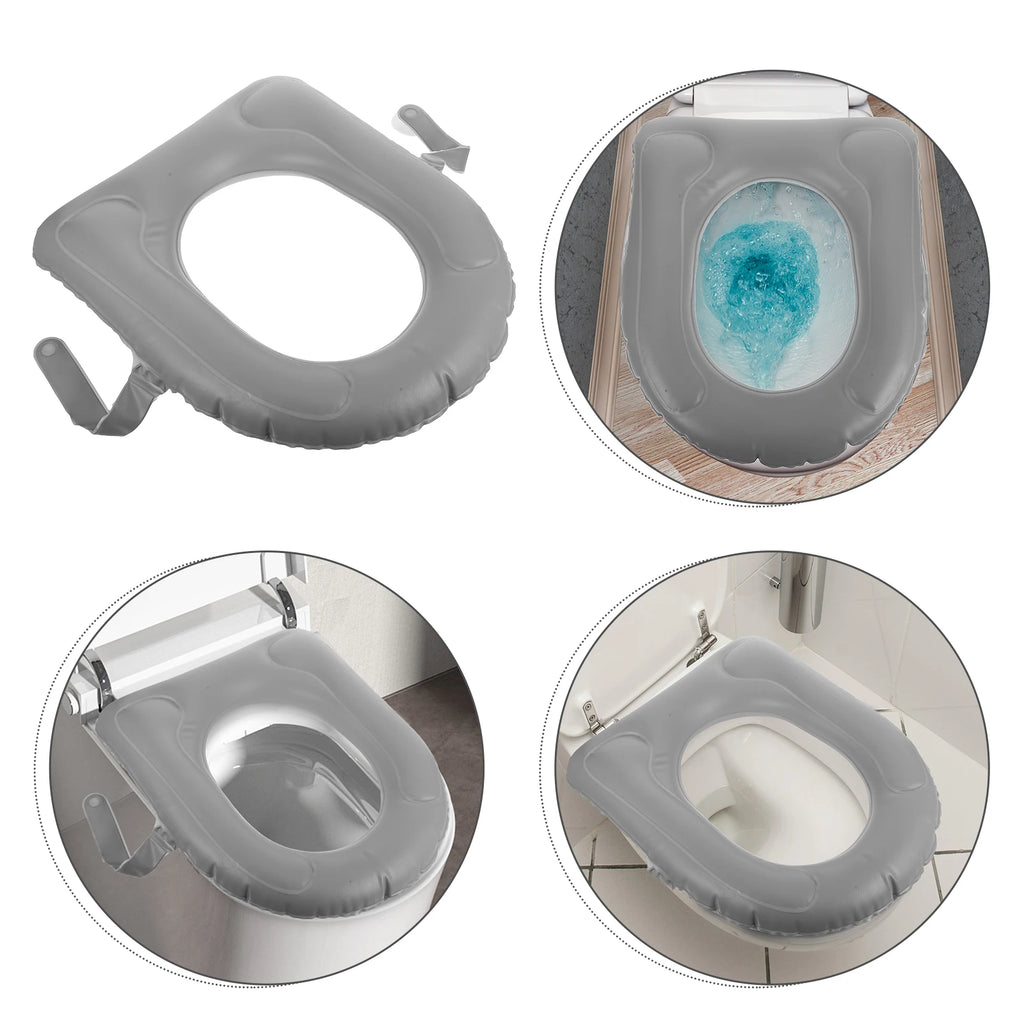 Reusable Raised Inflatable Toilet Seat Cushion Portable Soft Toilet Seat Cushion Cover Pad With Storage Bag For Most Toilets