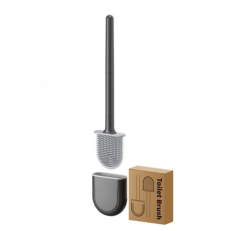Hot Sale Gap Clean Toilet Brush with Detachable Handle Flat Head Flexible Soft Bristles Brush Water Leak Proof Cleaning Brushe