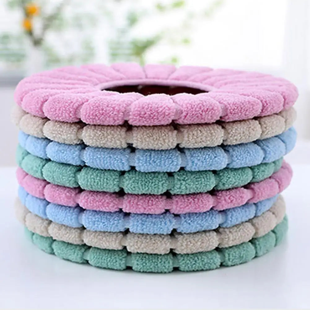 Winter Warm Toilet Seat Cover Closestool Mat 1Pcs Washable Bathroom Accessories Knitting Pure Color Soft O-shape Pad Toilet Seat