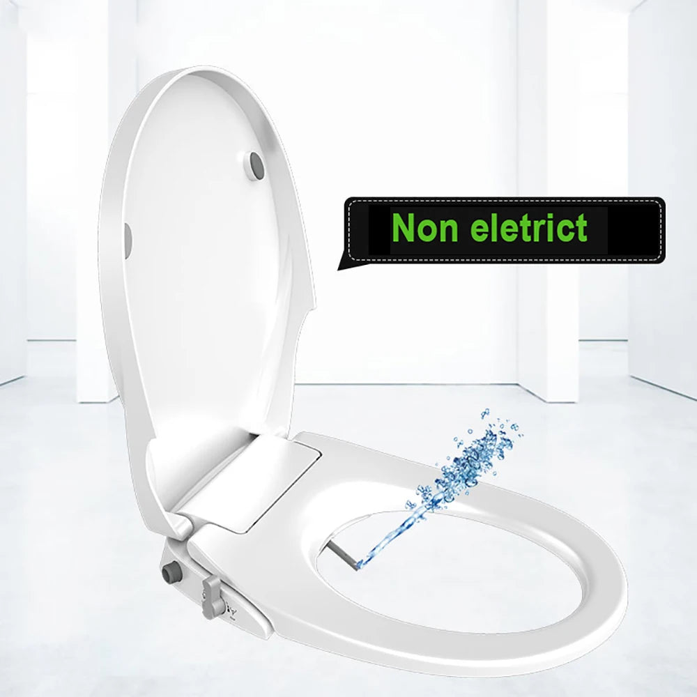 Bidet Toilet Seat Personal Hygiene Adjustable Spray Bidet Seat for Elongated Toilets Nozzle Cold Water Toilet Lid WC