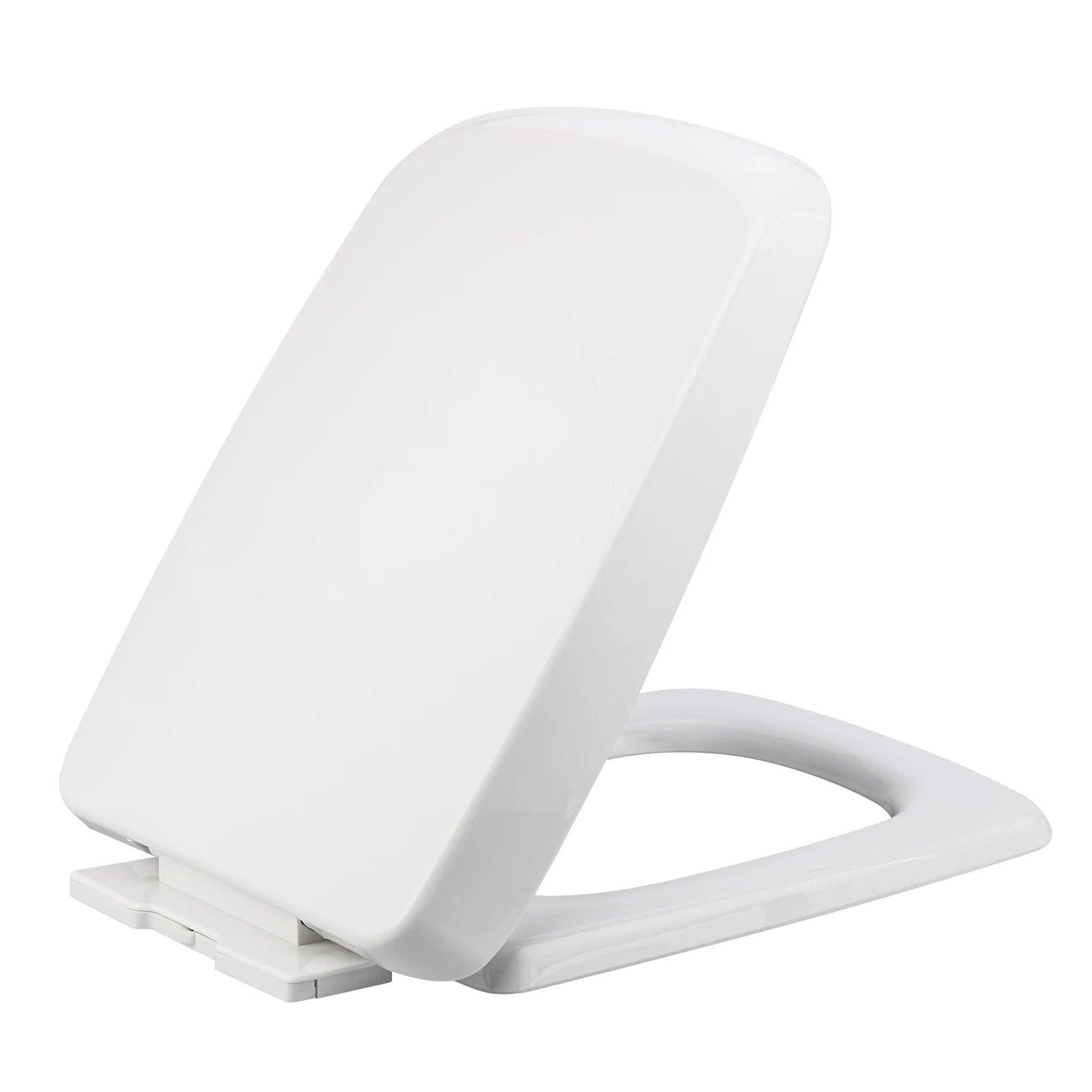 Square Toilet Seat Soft Close White, Soft Close Toilet Seat-Top Fixing, Quick Realease Toilet Seat for Easy Cleaning