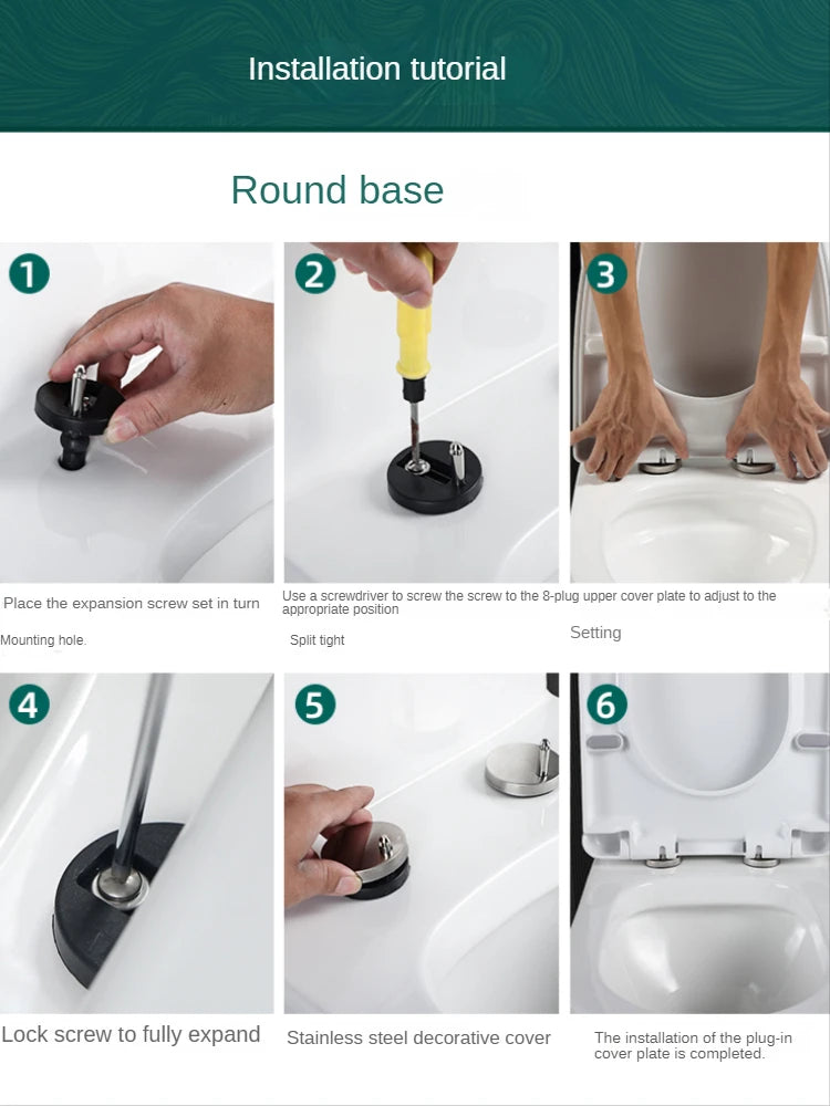 Resin Toilet Seat Cover Universal Old Thickened U-shaped Slow-Close    Smart