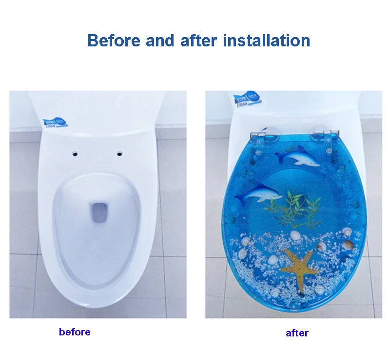 Beautiful Resin Toilet Seat Cover Stainless Steel Slow Down Toilet Cover Mute Thickened U/V/O Universal tapa de baño wc