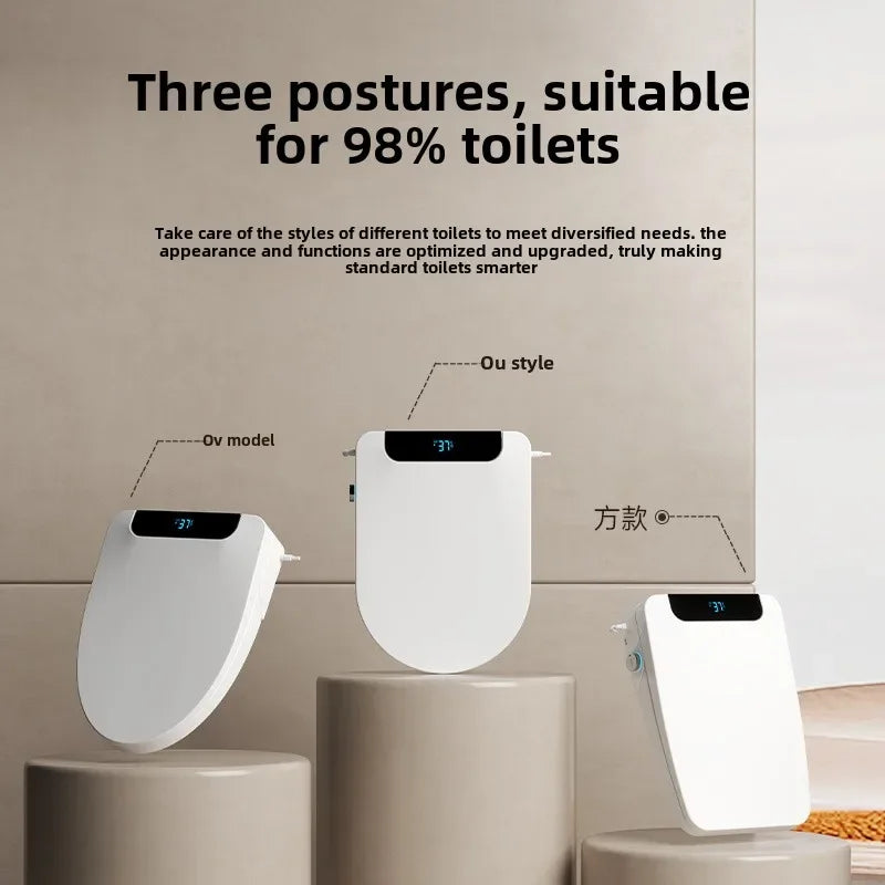 Intelligent Toilet Seat Cover with Electric Flush, Drying, Massage, Full-automatic, Instant-heating for Household Use