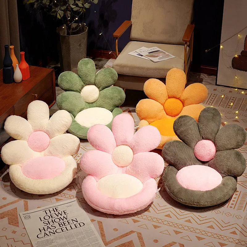 Sun Flower One-piece Seat Cushion, Integrated Seat Cushion, Office Sedentary Chair Cushion, Dormitory Plush Petal Butt Cushion