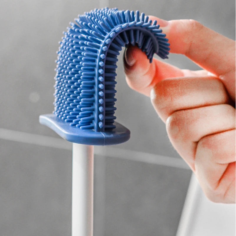 Silicone Soft Hair Without Dead Corner Toilet Cleaning Brush,Wall-mounted Toilet Brush,Bathroom Cleaning Brush,Cleaning Supplies