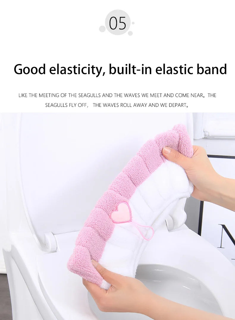 1PC Warm Comfy Toilet Seat Cover Bathroom Toilet Seat Closestool Washable Soft Warmer Mat Cover Pad Cushion Tapa WC Mat F1128