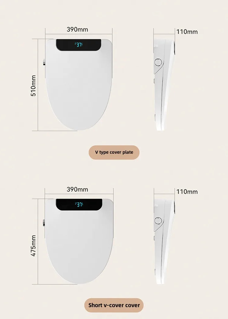 Intelligent Toilet Seat Cover with Electric Flush, Drying, Massage, Full-automatic, Instant-heating for Household Use