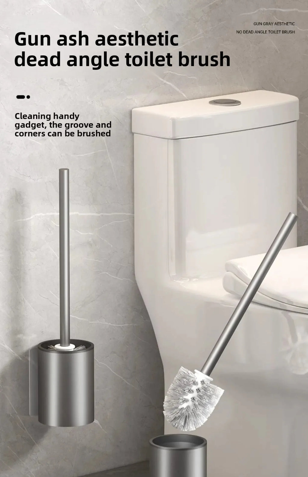 Space Aluminum Toilet Brush No Dead Angle Cleaning Wall Hanging Perforation-free Toilet Brush Escobilla Wc Toilet Cleaner Home