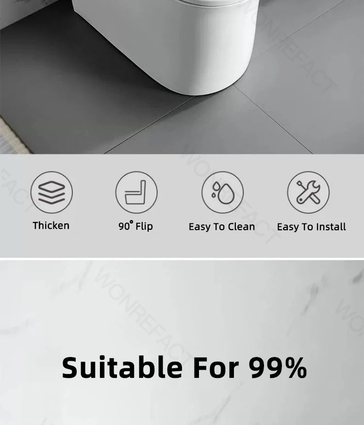 Bathroom Toilet Lid Easy Installation Widened Arc Toilet Lid Round Toilet Seat Elongated Oval Seat Silent Closed Seat（White）