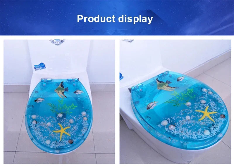 Beautiful Resin Toilet Seat Cover Stainless Steel Slow Down Toilet Cover Mute Thickened U/V/O Universal tapa de baño wc