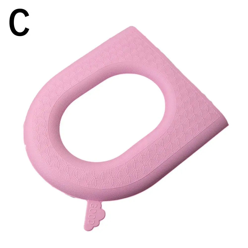 Toilet Seat Cover Soft Waterproof EVA Toilet Cushion Sticker Winter Warm Bathroom Close Stool Protector Bathroom Accessories