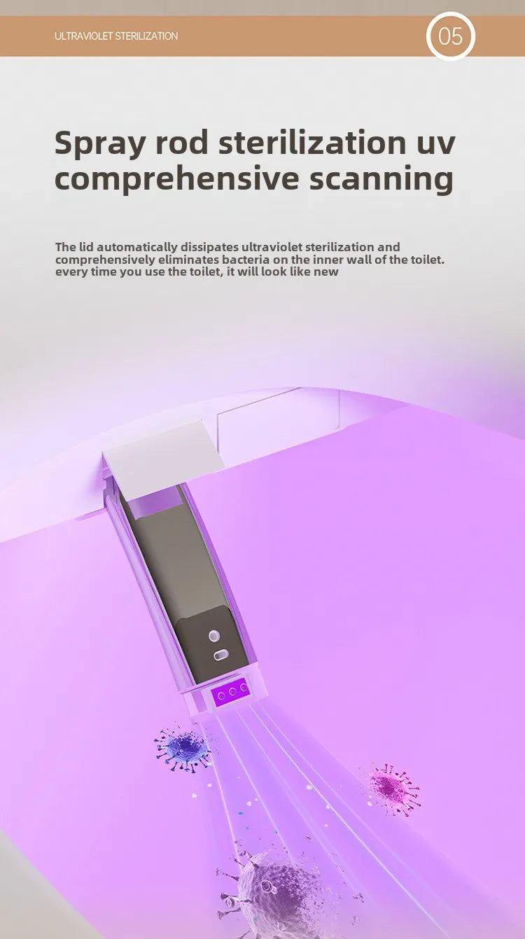 Intelligent Toilet Seat Cover with Electric Flush, Drying, Massage, Full-automatic, Instant-heating for Household Use