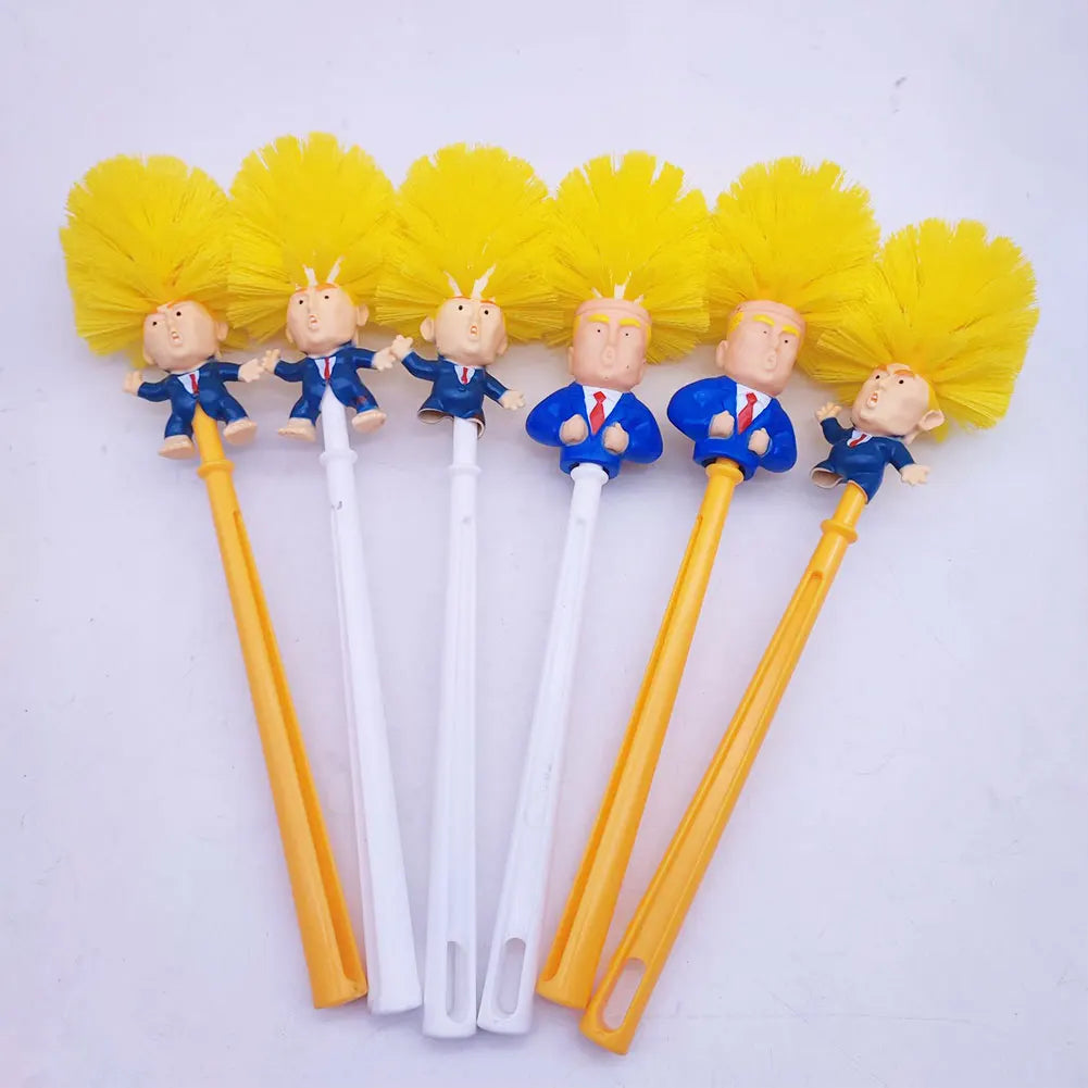 Funny Toilet Cleaning Brush Novelty Donald Bathroom Toilet Brush with Holder Toilet Bowl Brush Gift Household Accessories