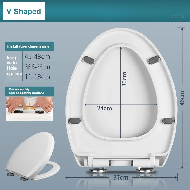 Household Toilet Seats Cover Toilet Accessories Seats Quiet-Close Toilet Lid Toilet Seats Countoured Seats Toilet Hardware