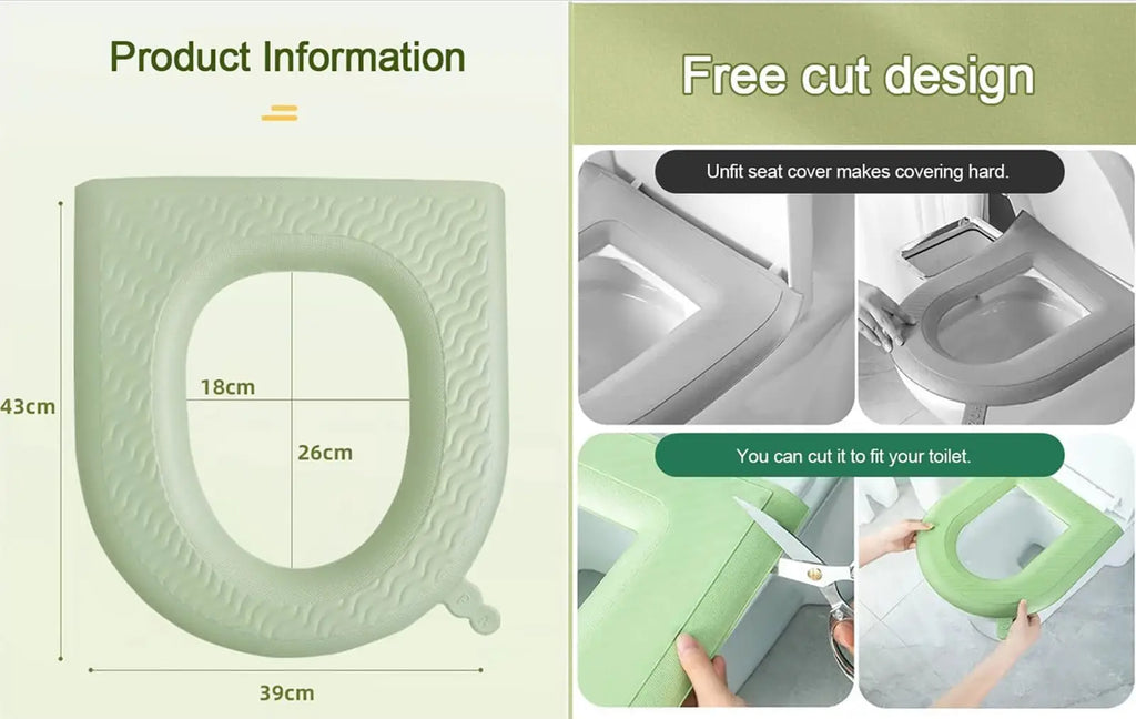 EVA Toilet Seat Cushion Waterproof Warm Mat Washable Bathroom Accessories Organization Universal Lid Bowl Cover Portable Home