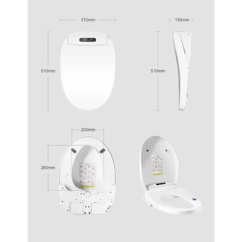 Self-Cleaning Smart Toilet Seat Cover with Remote Control and Water Pressure Limitation-Free