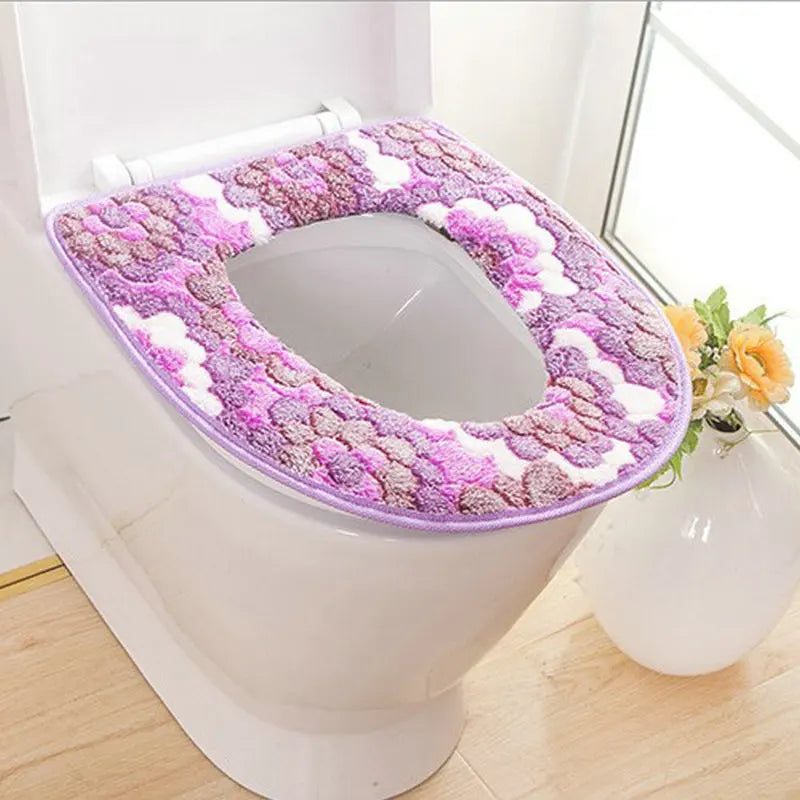 Soft Bathroom Toilet Seat Closestool Washable Warmer Mat Cover Pad Cushion Bathroom Toilet Toilet Seat Toilet Toilet Seat Cover