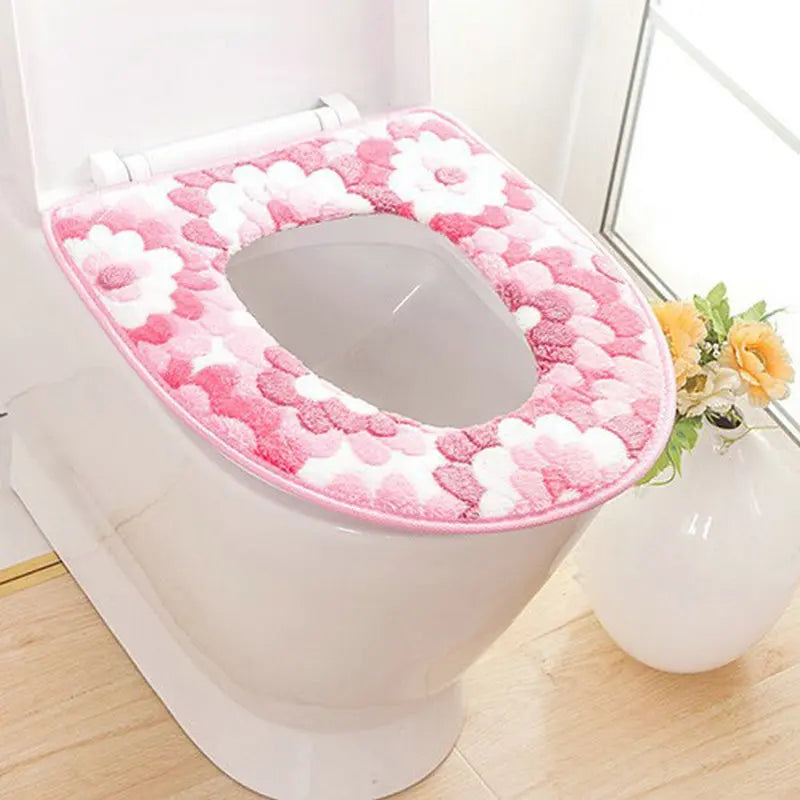 Soft Bathroom Toilet Seat Closestool Washable Warmer Mat Cover Pad Cushion Bathroom Toilet Toilet Seat Toilet Toilet Seat Cover