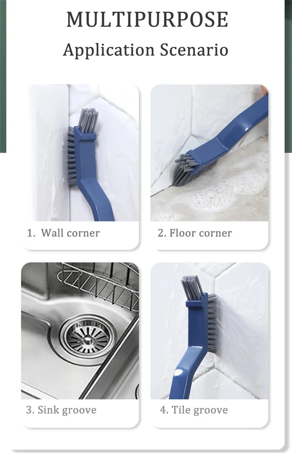 Multipurpose Bathroom Tile Floor Gap Cleaning Brush Window Groove Hand Cleaning Brush Household Wall Corner Kitchen Tool
