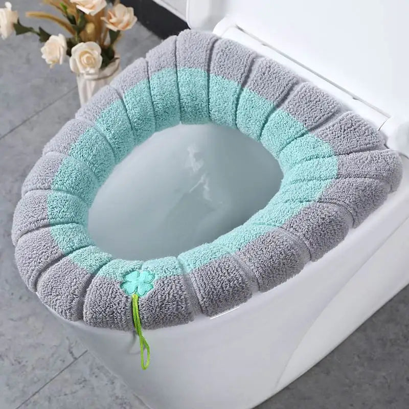 4/1 Pieces Toilet Seat Pad Toilet Seat Covers with Handle Soft Bathroom Toilet Lid Cover Cushion Thicker Stretchable Washable