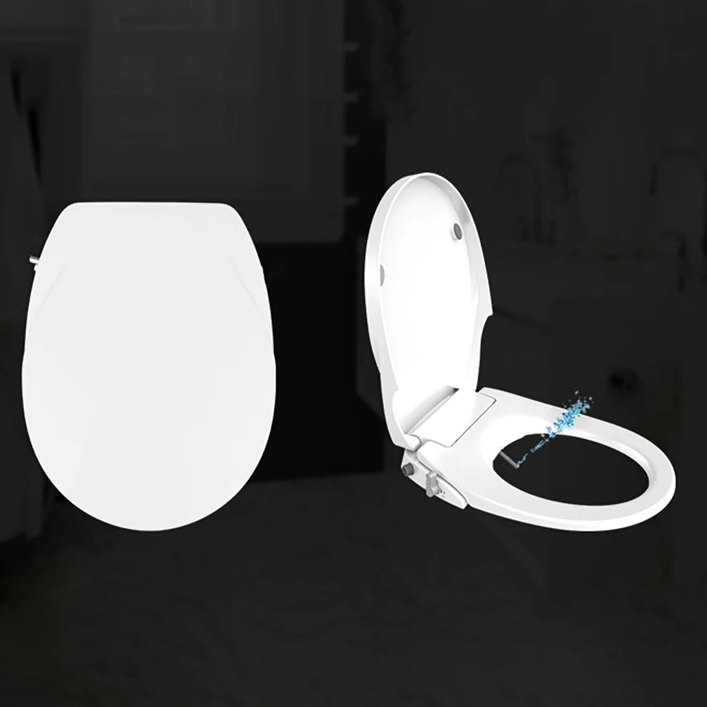 Bidet Toilet Seat Personal Hygiene Adjustable Spray Bidet Seat for Elongated Toilets Nozzle Cold Water Toilet Lid WC