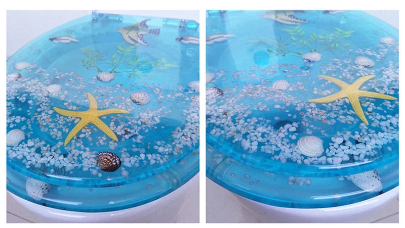 Beautiful Resin Toilet Seat Cover Stainless Steel Slow Down Toilet Cover Mute Thickened U/V/O Universal tapa de baño wc