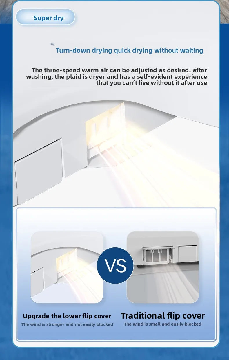 Smart Toilet Seat Cover Auto Flip Heating 110V 220V Bidet Dryer UV Shape for Home