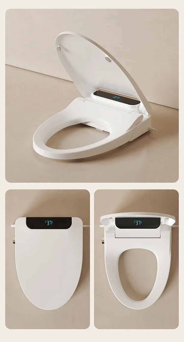 Intelligent Toilet Seat Cover with Electric Flush, Drying, Massage, Full-automatic, Instant-heating for Household Use