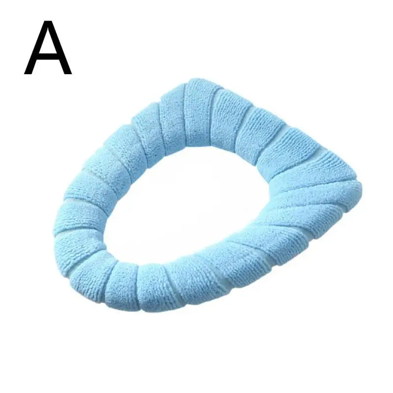 Winter Warm Toilet Seat Cover Closestool Mat 1Pcs Washable Bathroom Accessories Knitting Pure Color Soft O-shape Pad Toilet Seat