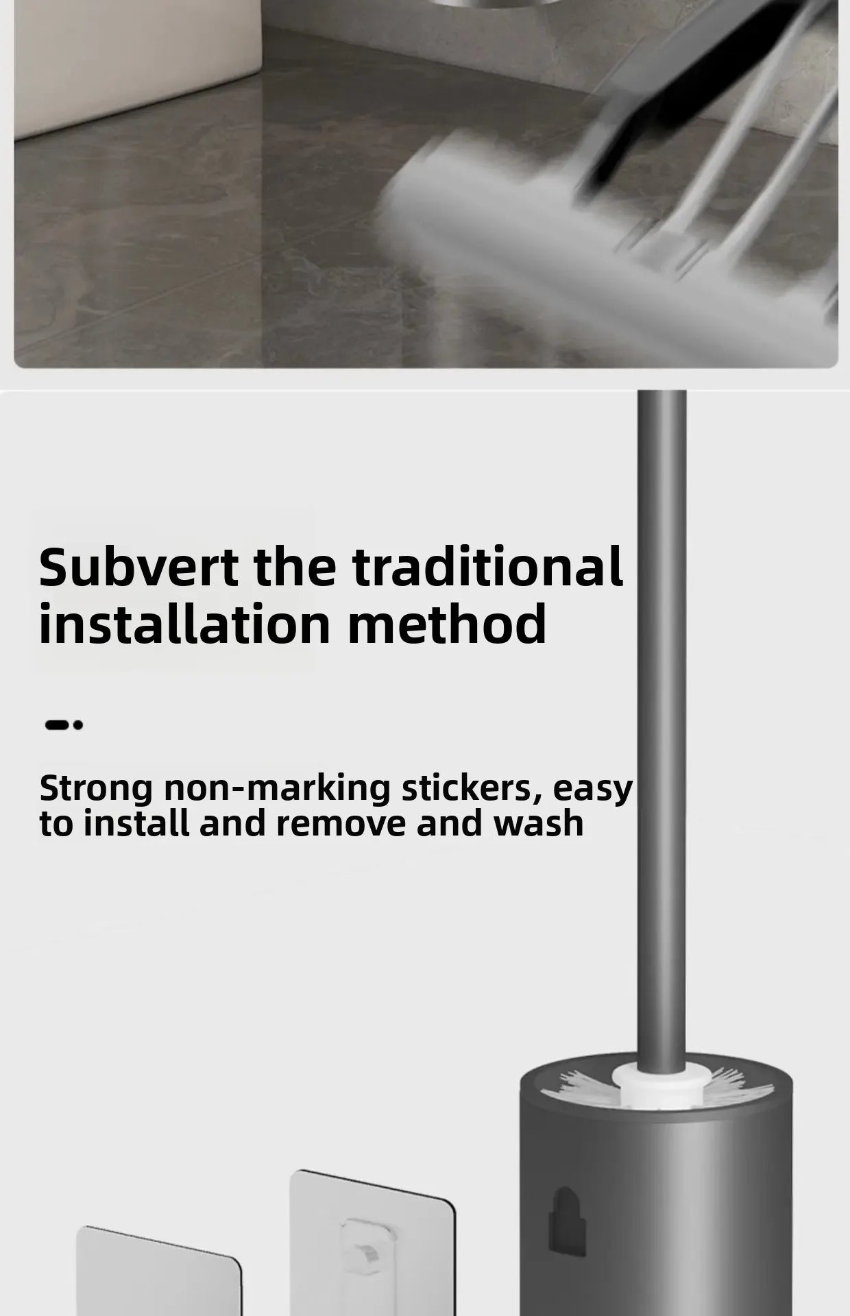 Space Aluminum Toilet Brush No Dead Angle Cleaning Wall Hanging Perforation-free Toilet Brush Escobilla Wc Toilet Cleaner Home