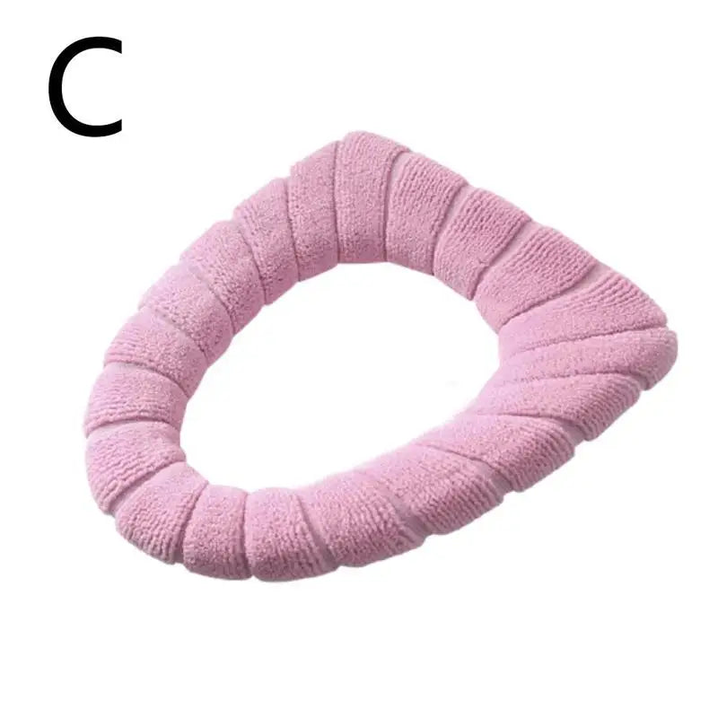 Winter Warm Toilet Seat Cover Closestool Mat 1Pcs Washable Bathroom Accessories Knitting Pure Color Soft O-shape Pad Toilet Seat