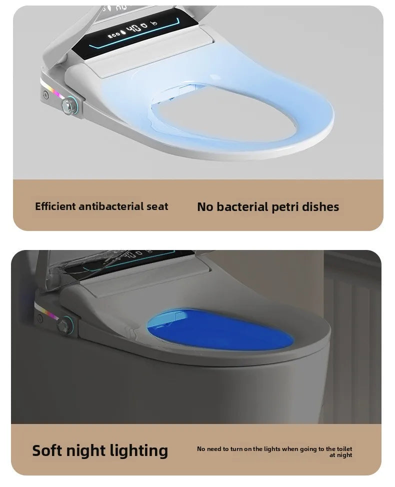 Smart Toilet Seat Cover with Aroma Automatic Flip Voice Control Remote Bidet Wash Dryer