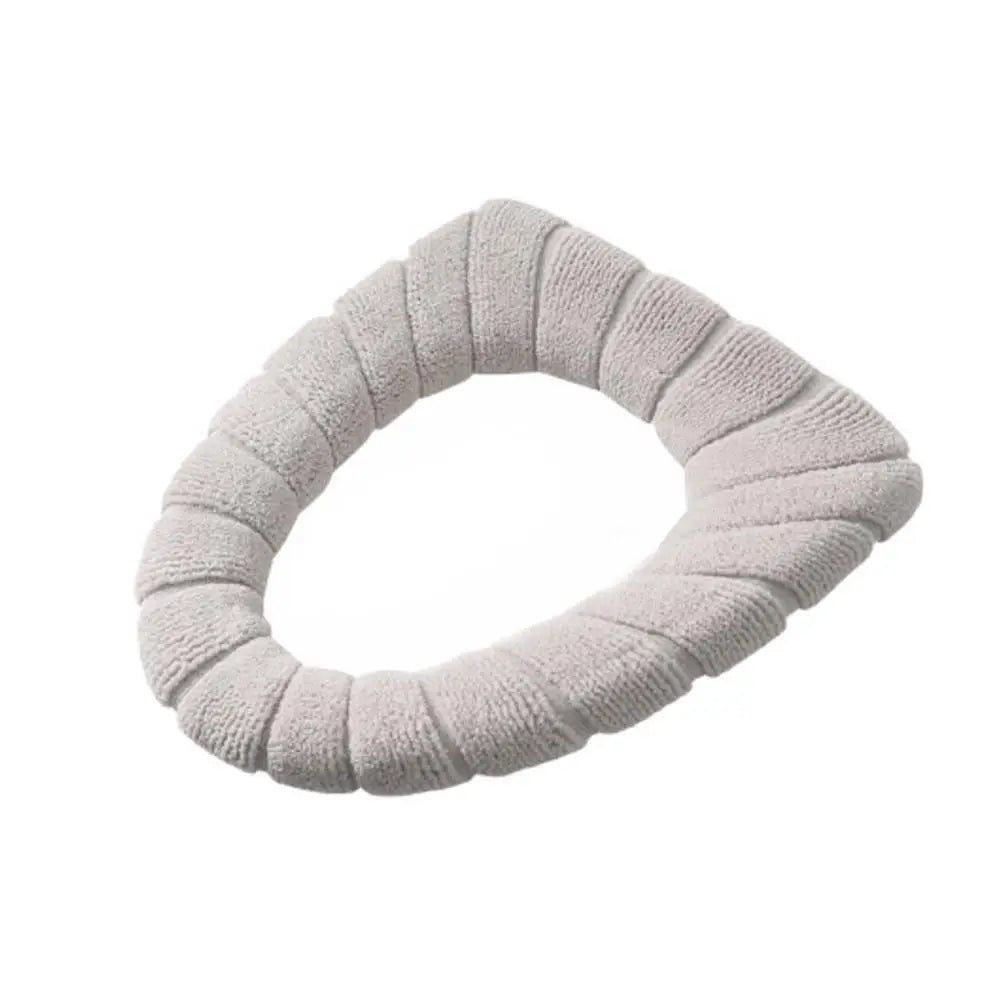 Winter Warm Toilet Seat Cover Closestool Mat 1Pcs Washable Bathroom Accessories Knitting Pure Color Soft O-shape Pad Toilet Seat