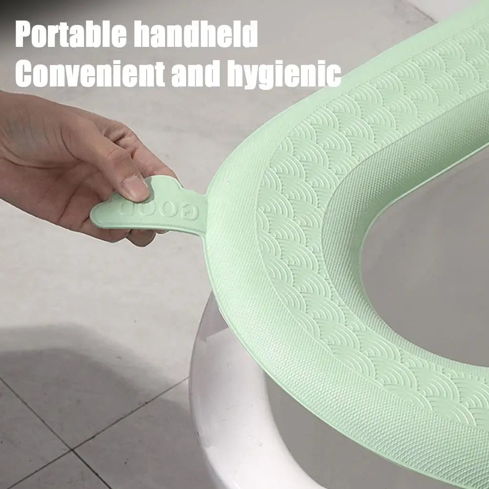 Toilet Seat Cover Soft Waterproof EVA Toilet Cushion Sticker Winter Warm Bathroom Close Stool Protector Bathroom Accessories