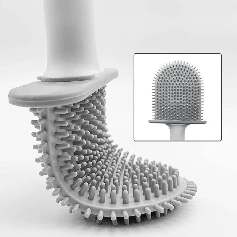 Hot Sale Gap Clean Toilet Brush with Detachable Handle Flat Head Flexible Soft Bristles Brush Water Leak Proof Cleaning Brushe