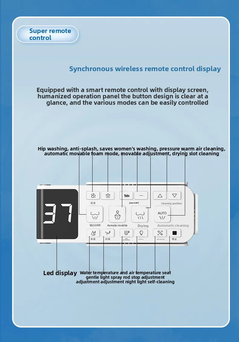 Smart Toilet Seat Cover Auto Flip Heating 110V 220V Bidet Dryer UV Shape for Home
