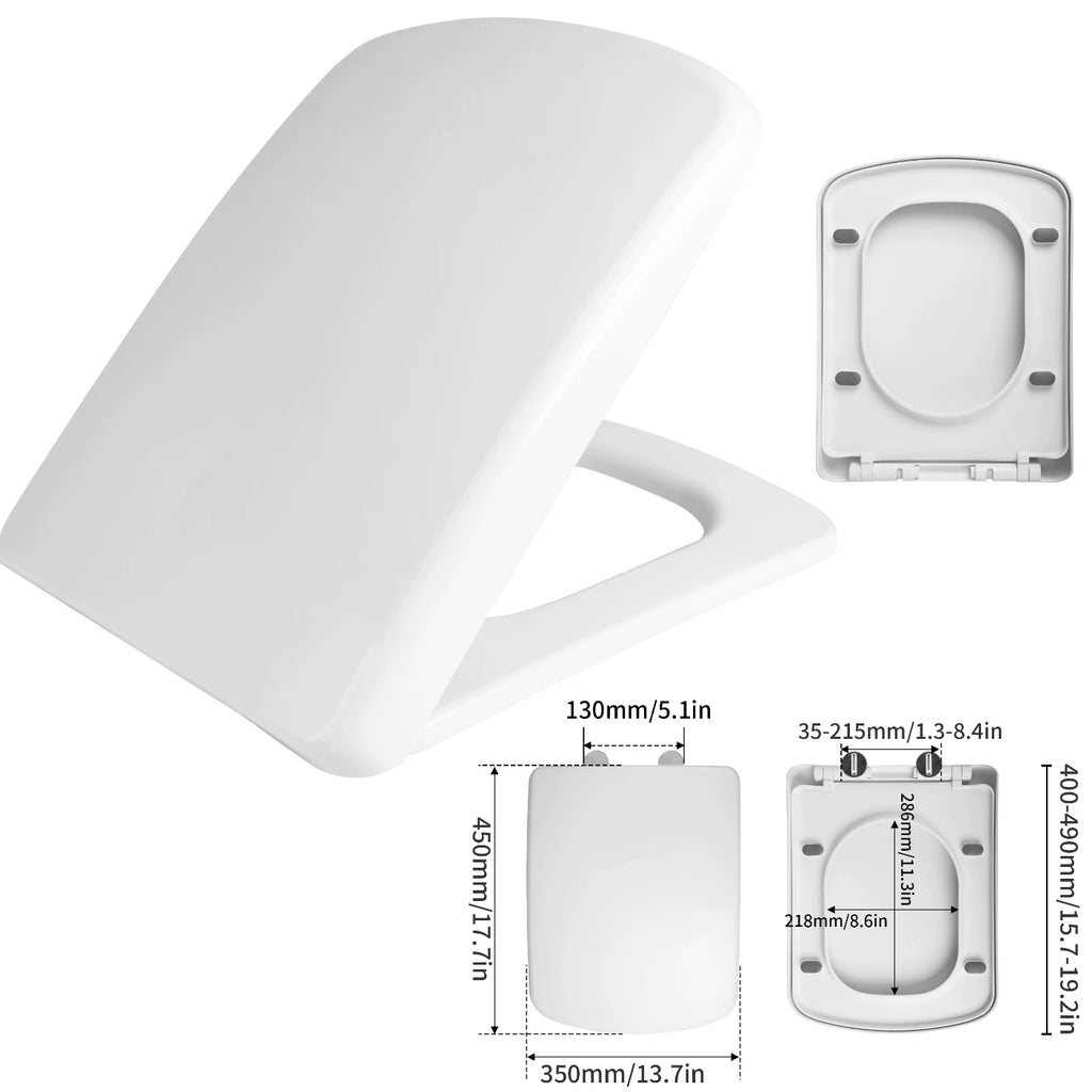 Slow Close O-Shape Toilet Seat Quiet Lid Durable Anti-Bacterial Simple Top Fixing Removable Universal Bathroom Accessories